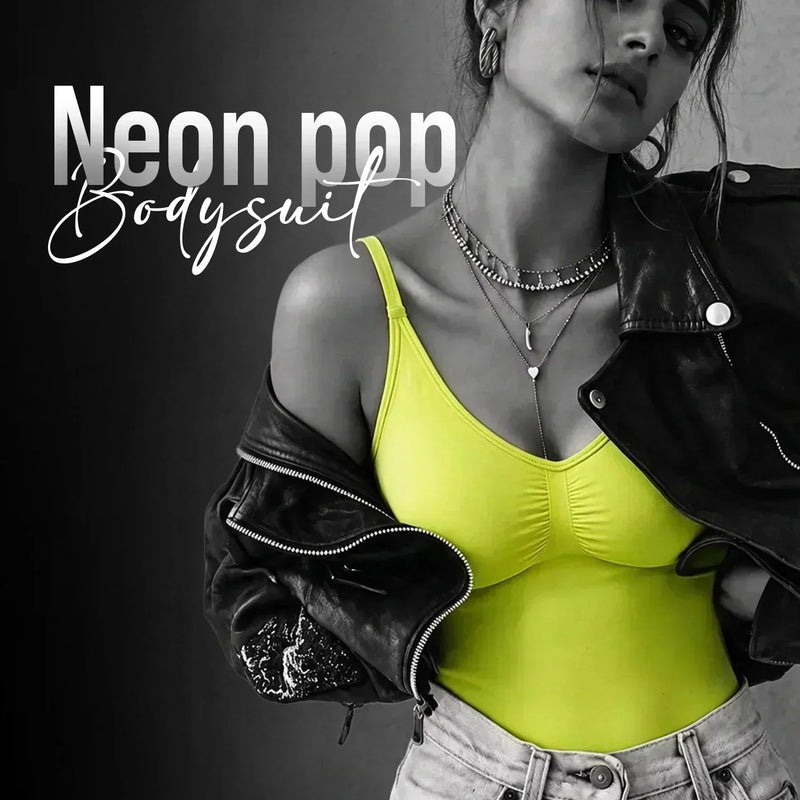 Neon Pop Body Suit- Lime
