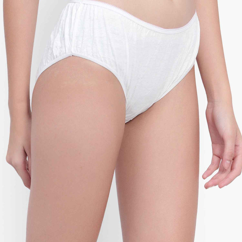 Reusable (Pack Of 4 Panty Set)100%Cotton Disposable Panties for Women