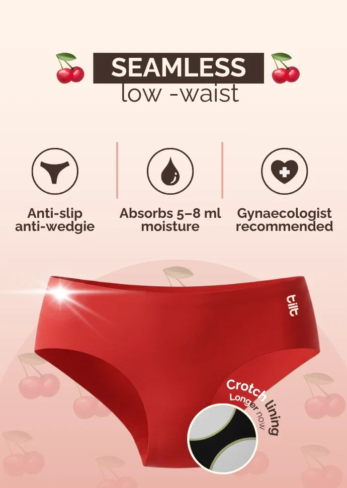 5 Pack - Red Low-waist Seamless Underwear