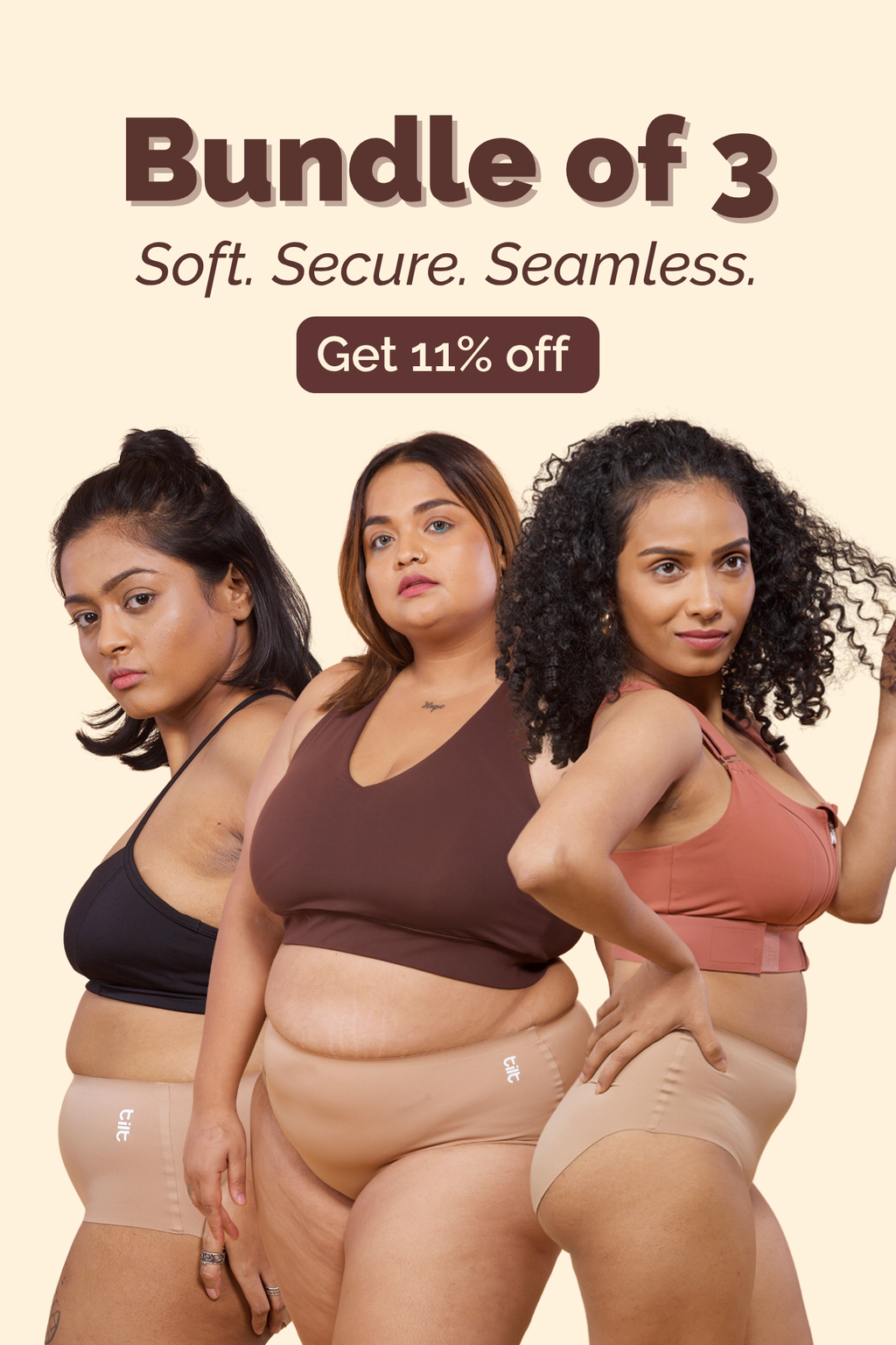 Dune Beige Seamless Workout Underwear for Women | Tilt Intimates 
