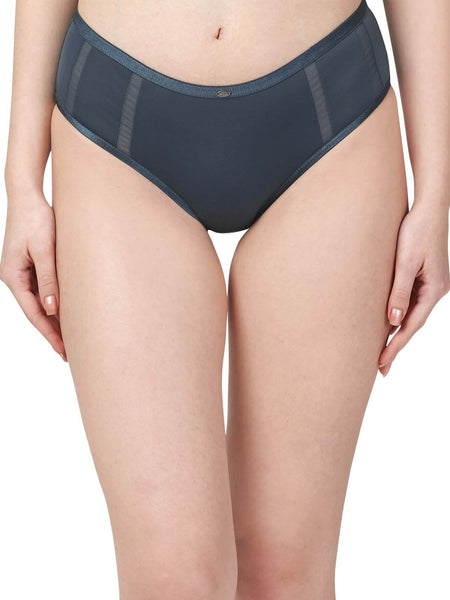 SOIE Woman - High Waist Full Coverage Mesh Panelled Brief - Panty -for Women