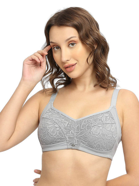 SOIE Woman - Full Coverage Non Padded Non Wired Lacy Bra - -for Women