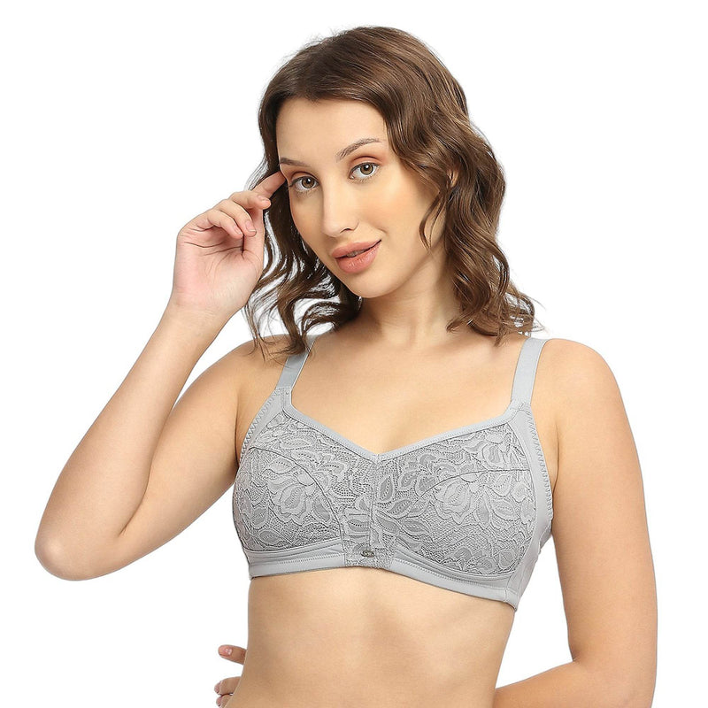 SOIE Woman - Full Coverage Non Padded Non Wired Lacy Bra - -for Women