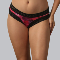 Mid Rise Lace Back Printed Cheekini Panty