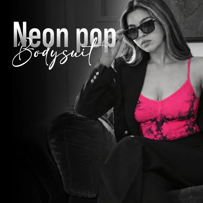 Neon Pop Body Suit - Tie & Dye (Pink&Black)