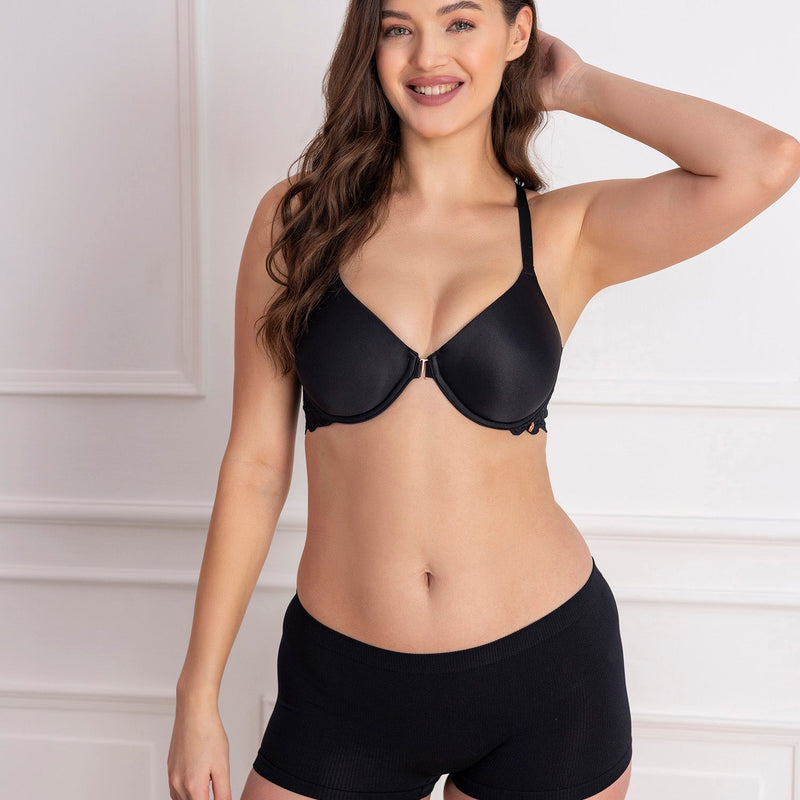Front Open Padded Underwired T-Shirt Bra