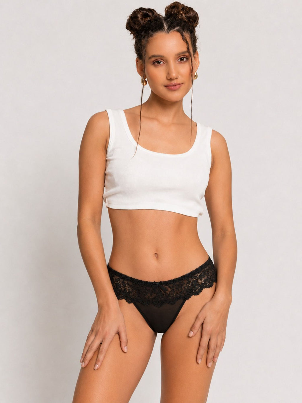 Soft Lace Mid Rise Thong.