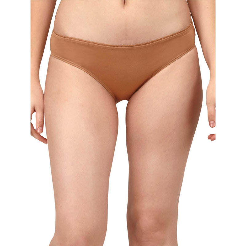SOIE Woman - COTTON SPANDEX LOW RISE LACE BRIEF (PACK OF 2) - Panty -for Women