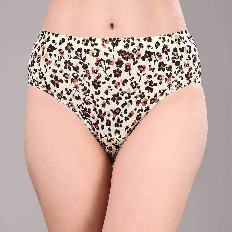 SOIE Woman - High Rise Full Coverage Printed Stretch Cotton Hipster Panty (Pack of 3) - Panty -for Women