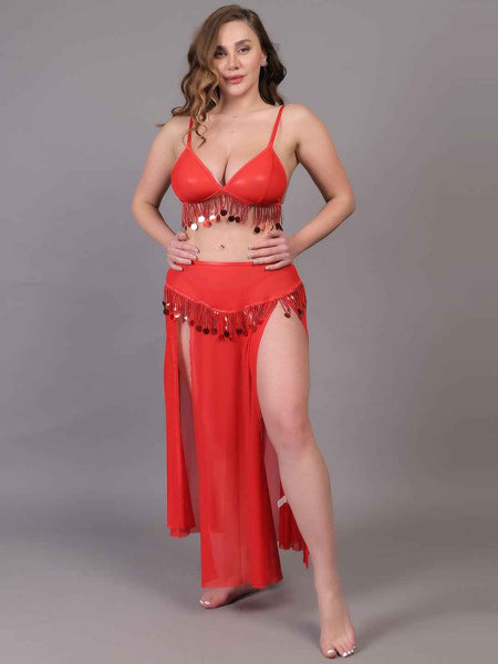 Brachy Women Shoulder Straps Net Hot Red Nightwear Baby Doll