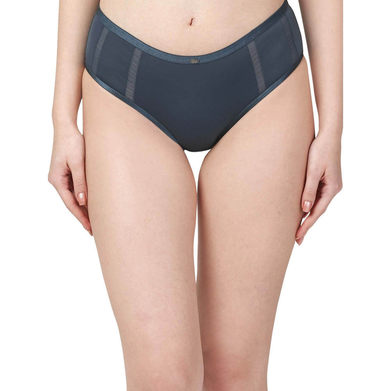 SOIE Woman - High Waist Full Coverage Mesh Panelled Brief - Panty -for Women