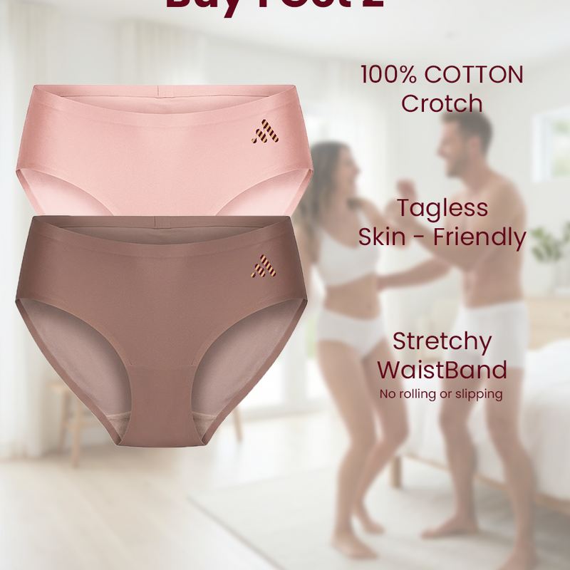MAROON Find My Skin Tone Airlift Zero Panty Lines Air Light Control Fitted Clothes and Loungewear Low Rise No Show Pantylines Air Skin Feel No-Pressure Bond Seamless Bonded Pack of 2 Panty Combo