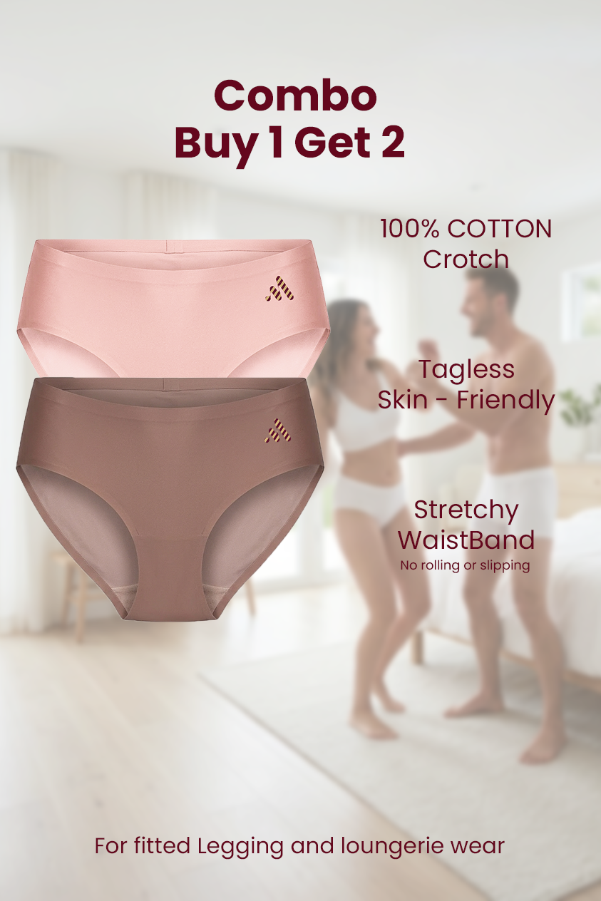 MAROON Find My Skin Tone Airlift Zero Panty Lines Air Light Control Fitted Clothes and Loungewear Low Rise No Show Pantylines Air Skin Feel No-Pressure Bond Seamless Bonded Pack of 2 Panty Combo