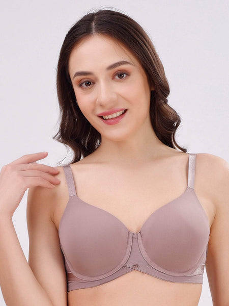 SOIE Woman - Full Coverage Padded Wired T-shirt Bra with Mesh Detailing - -for Women