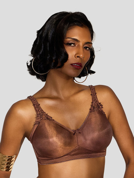 Maroon Quite Bloom Seamless Non-Padded T-Shirt Bra in Chocolate brown – Deep skin tone everyday lingerie
