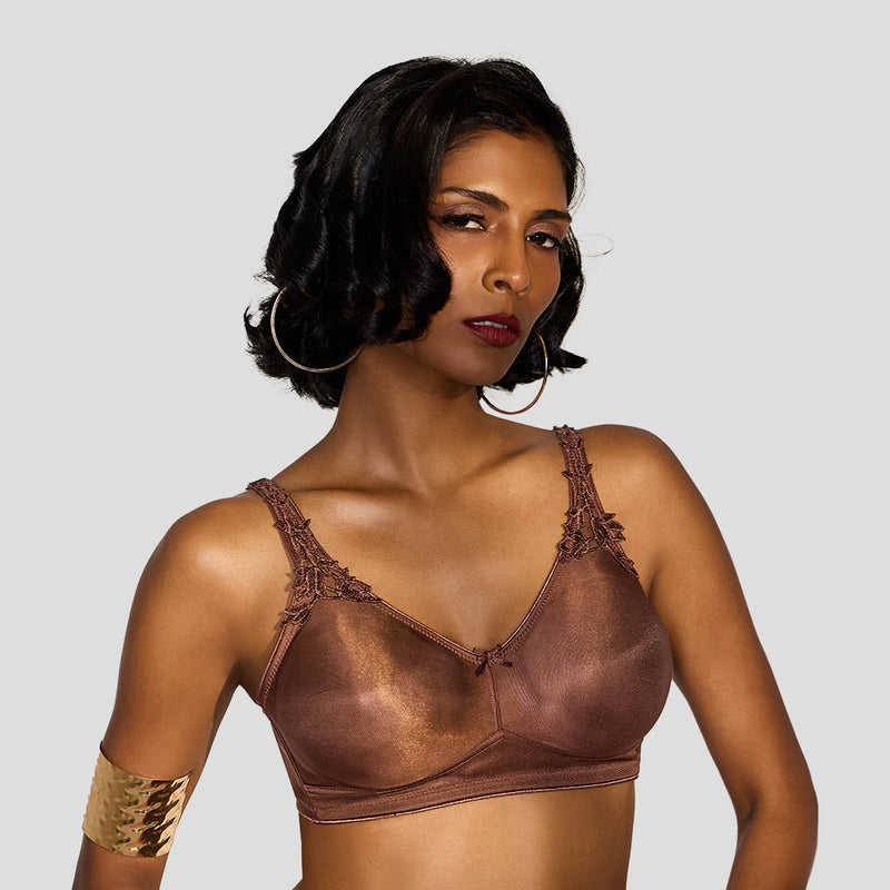 Maroon Quite Bloom Seamless Non-Padded T-Shirt Bra in Chocolate brown – Deep skin tone everyday lingerie