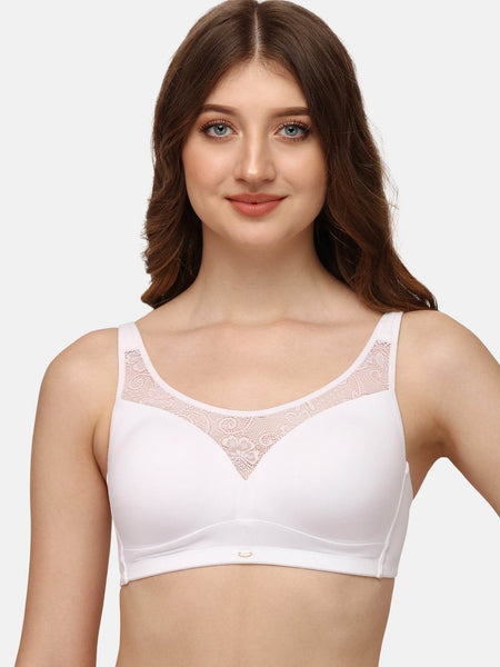 SOIE Woman - Full Coverage Padded Non Wired Lace Detail Cami Bra - -for Women