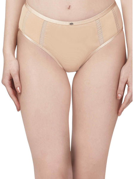 SOIE Woman - High Waist Full Coverage Mesh Panelled Brief - Panty -for Women