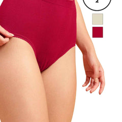 Pack Of 2 Women's Soft Organic Full Coverage High-Rise Stretchable Pregnancy and Maternity Panty