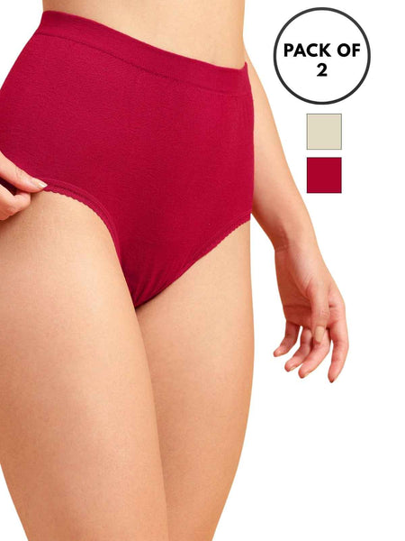 Pack Of 2 Women's Soft Organic Full Coverage High-Rise Stretchable Pregnancy and Maternity Panty