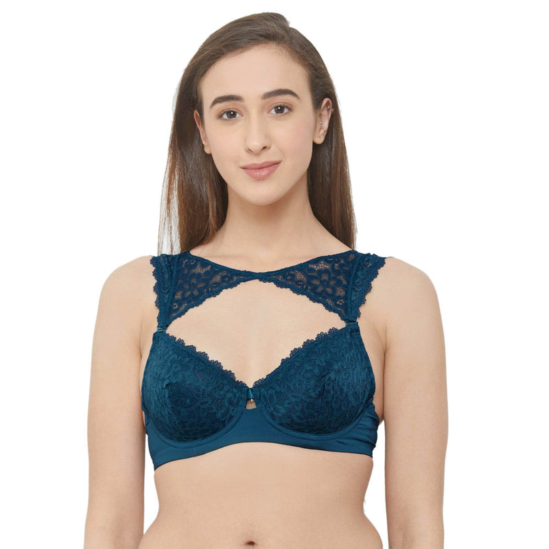 SOIE Woman - Semi/Medium Coverage Non Padded Wired Lacy Demi Cup Bra (Pack Of 2) - -for Women