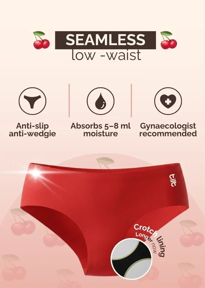 Red Low-waist Seamless Underwear