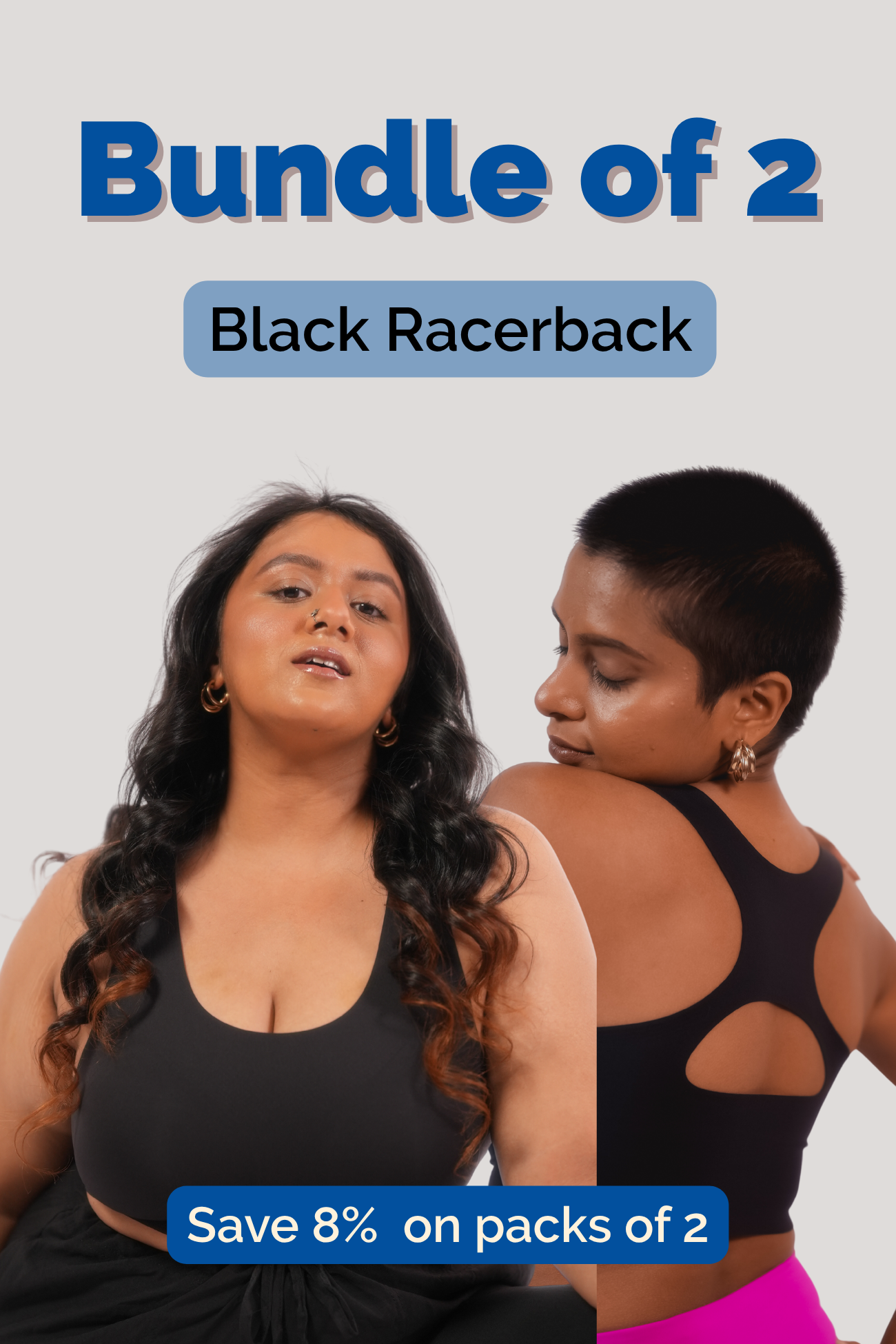 Black Womens Racerback Bra Bundle of 2 | Tilt Intimates