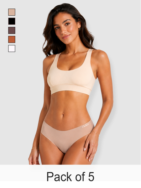 Mid-Rise Laser Cut Full Brief Panty-Pack of 5