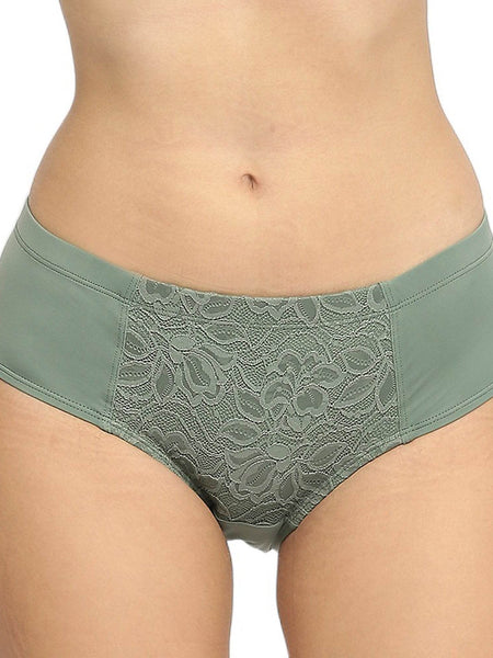 SOIE Woman - High Waist Full Coverage Lace Brief - Panty -for Women