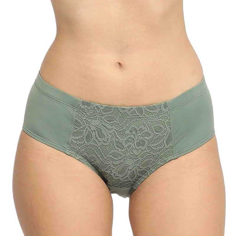 SOIE Woman - High Waist Full Coverage Lace Brief - Panty -for Women