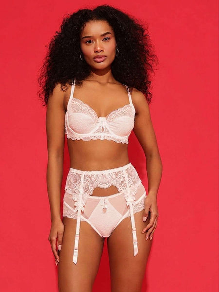 White Lace Garter Belt with Adjustable Straps