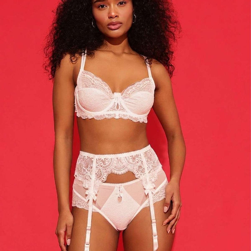 White Lace Garter Belt with Adjustable Straps