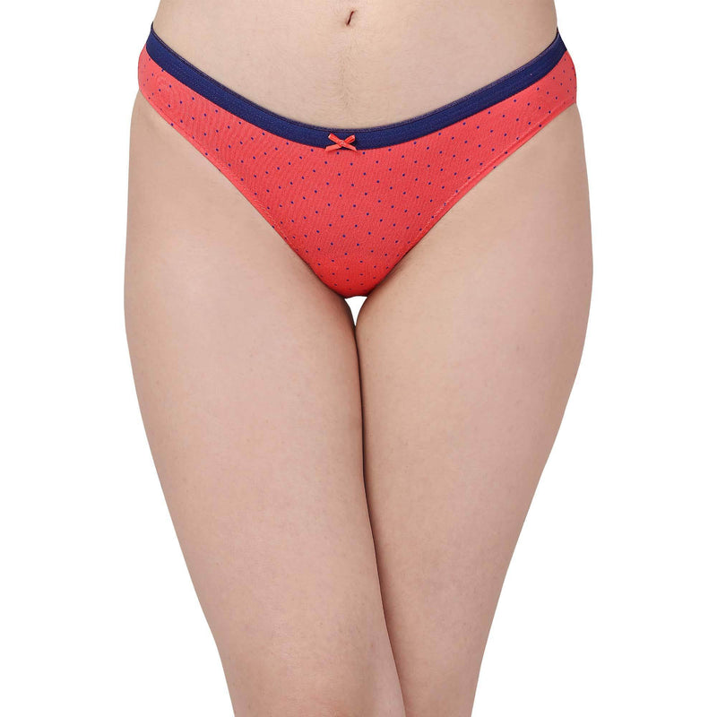 SOIE Woman - Mid Rise Medium Coverage Solid and Printed Cotton Stretch Brief Panty (Pack of 3) - Panty -for Women
