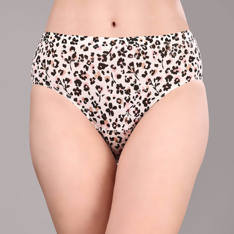 SOIE Woman - High Rise Full Coverage Printed Stretch Cotton Hipster Panty (Pack of 3) - Panty -for Women