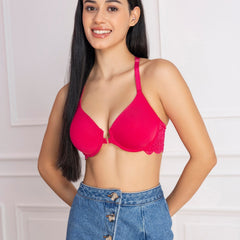 Front Open Padded Underwired T-Shirt Bra