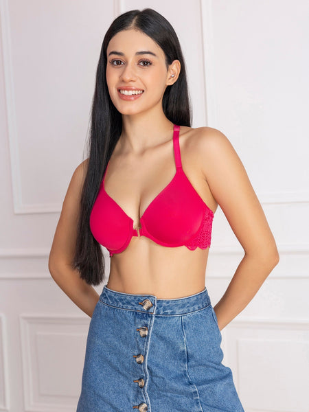 Front Open Padded Underwired T-Shirt Bra