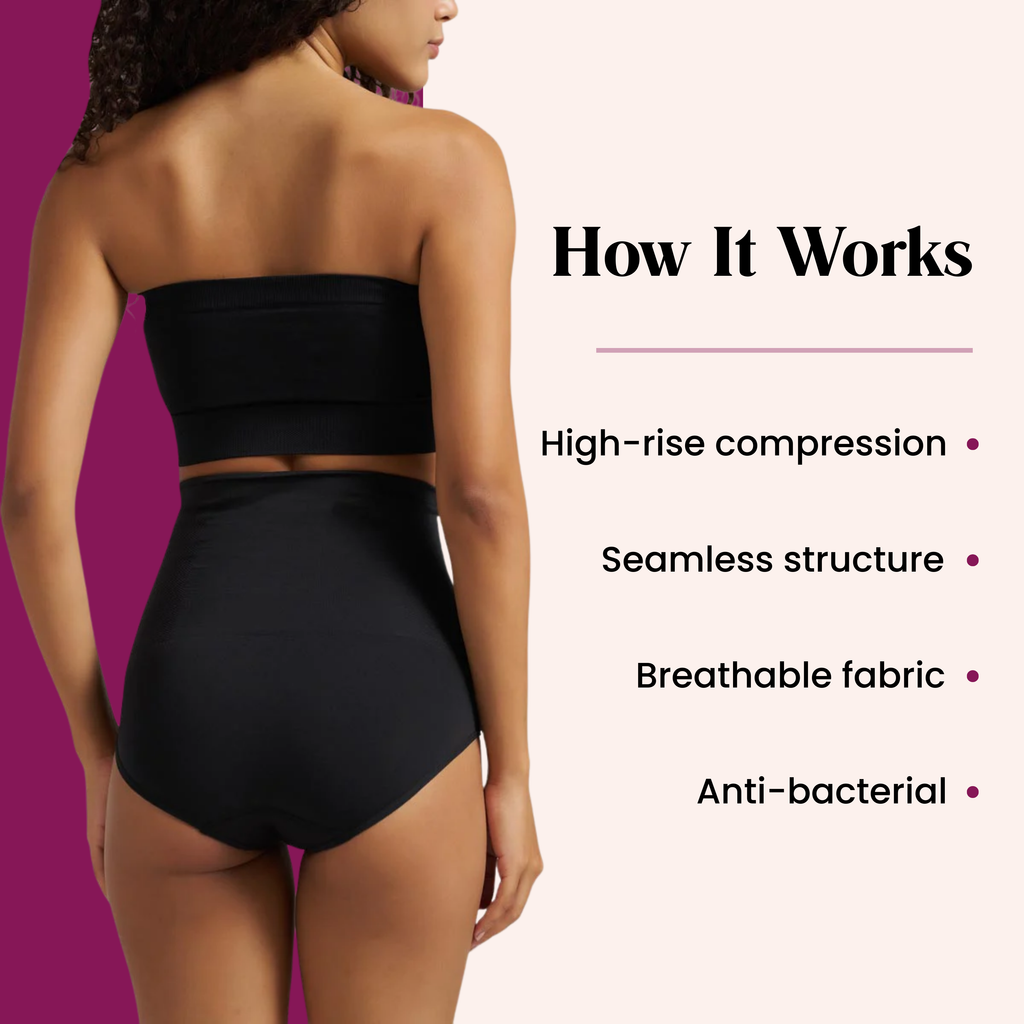 Munns & Mars Bundle of Seamless Non-Padded Tube Bra-Black And Tummy Tucker Panty-Black