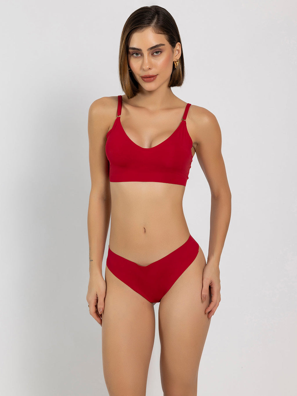 Chelvet Red Seamless Lingerie Set