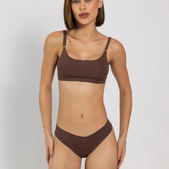 Brown Seamless Lingerie Set