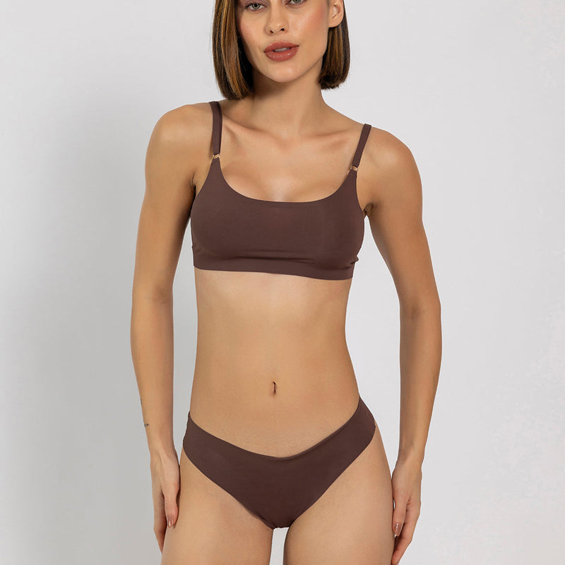 Brown Seamless Lingerie Set