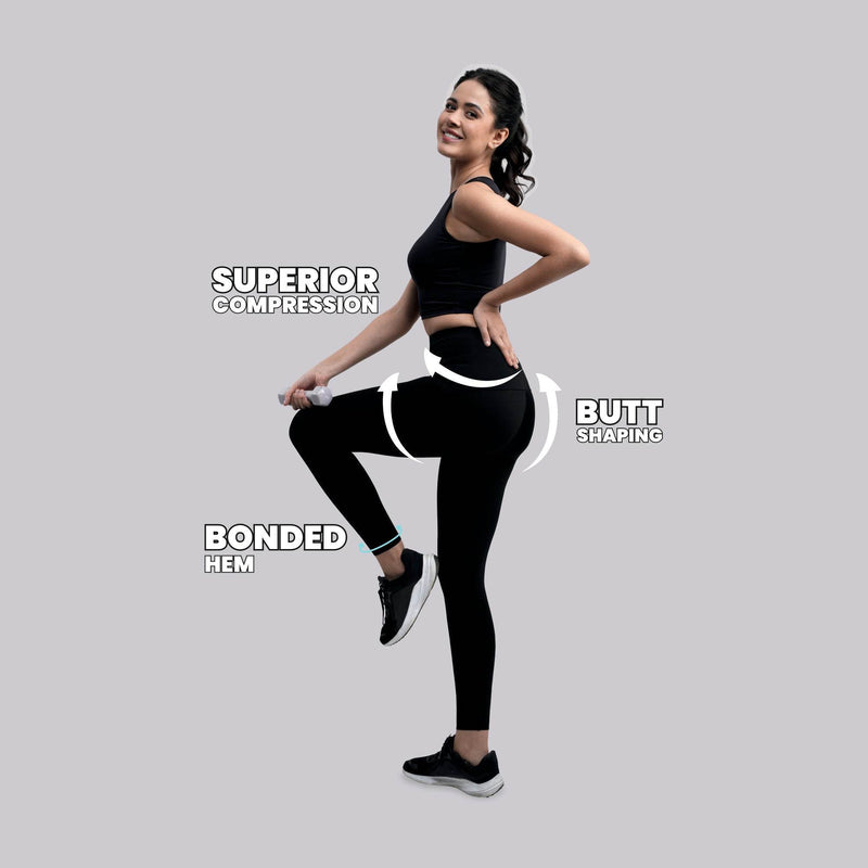 SOIE Woman - Seamless Quick Dry High Compression Butt Shaping Ankle Length Sports Leggings - -for Women