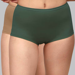 SOIE Woman - High Rise Full Coverage Cotton Spandex Boyshorts (Pack of 2) - Panty -for Women