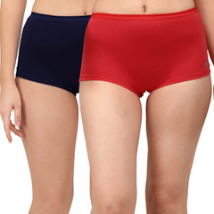 SOIE Woman - High Rise Full Coverage Cotton Spandex Boyshorts (Pack of 2) - Panty -for Women