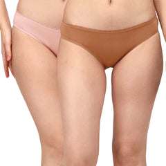 SOIE Woman - COTTON SPANDEX LOW RISE LACE BRIEF (PACK OF 2) - Panty -for Women