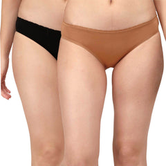 SOIE Woman - COTTON SPANDEX LOW RISE LACE BRIEF (PACK OF 2) - Panty -for Women