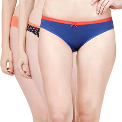 SOIE Woman - Mid Rise Medium Coverage Solid and Printed Cotton Stretch Brief Panty (Pack of 3) - Panty -for Women