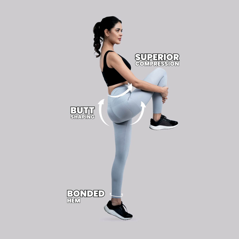 SOIE Woman - Seamless Quick Dry High Compression Butt Shaping Ankle Length Sports Leggings - -for Women