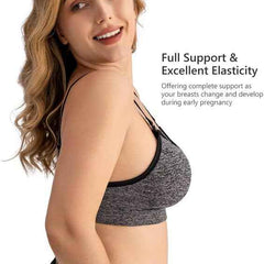 Women Organic Antimicrobial Soft Feeding Full Bust Seamless Nursing, Breastfeeding Maternity Bra with Remove Pads Pack of 3