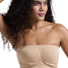 Brachy Women Pack 2 Lightly Padded Seamless Rapid Dry Bandeau Tube Bra