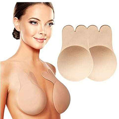Brachy Beige Sticky Adhesive Silicone Invisible Push Up Backless Strapless Nipple Cover Bra